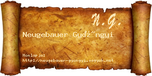 Neugebauer Gyöngyi névjegykártya